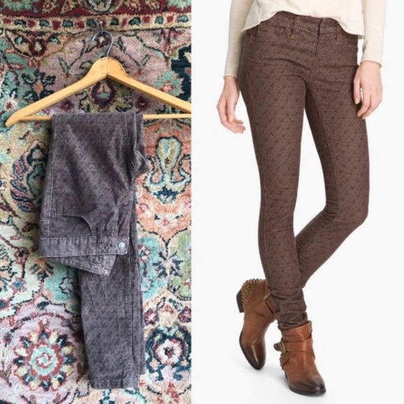 Free People Ditsy Floral Corduroy Skinny Jean - Picture 3 of 7